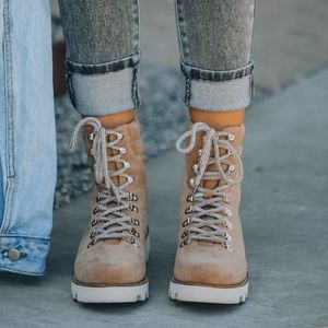 Arlene Faux Suede Lace Up Boot